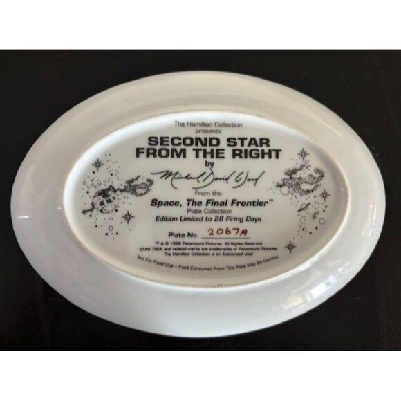 Star Trek Second Star From The Right Decorative Plate By The Hamilton Collection - Picture 1 of 2